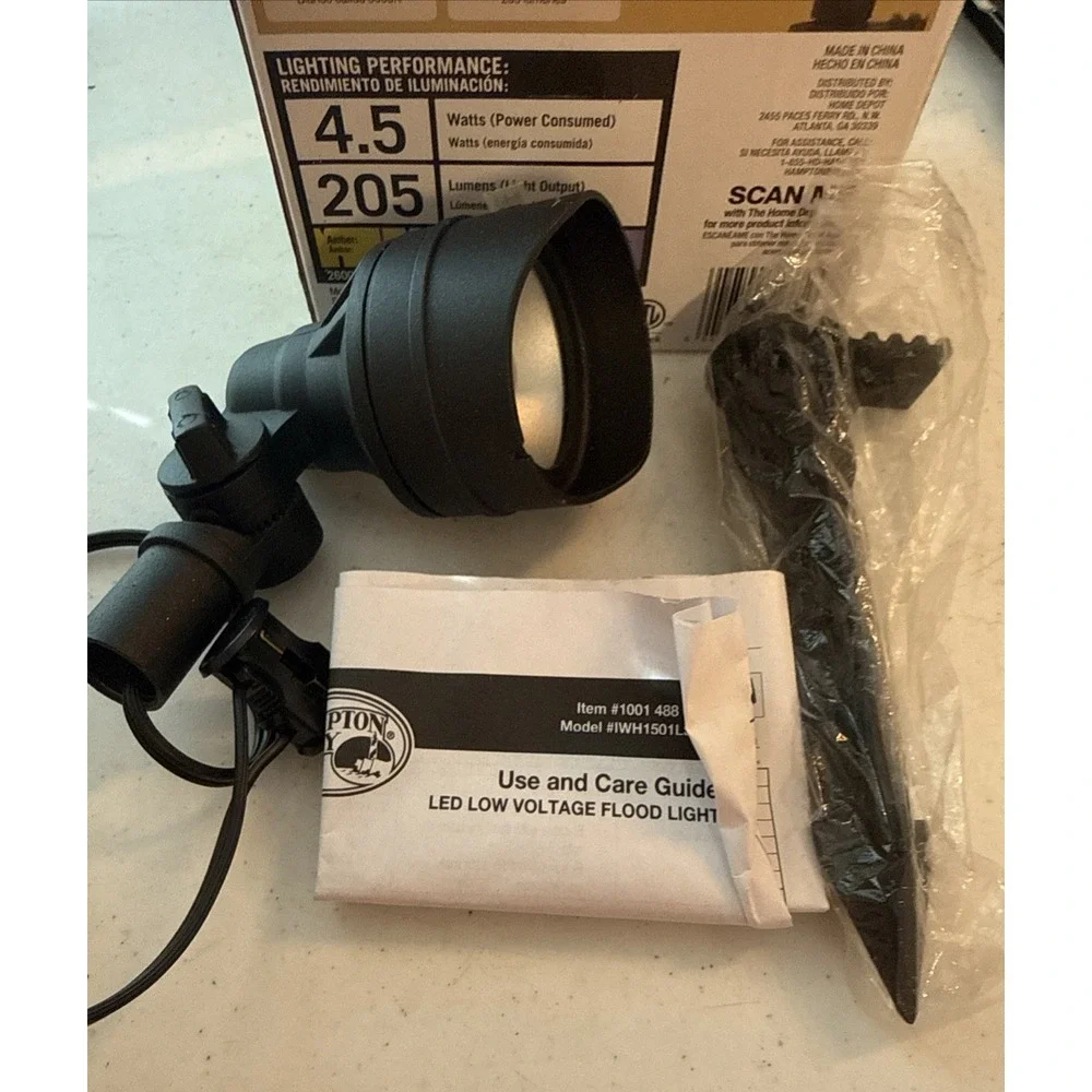 Hampton Bay LED Low Voltage Flood Light 20W Equivalent Black Landscape